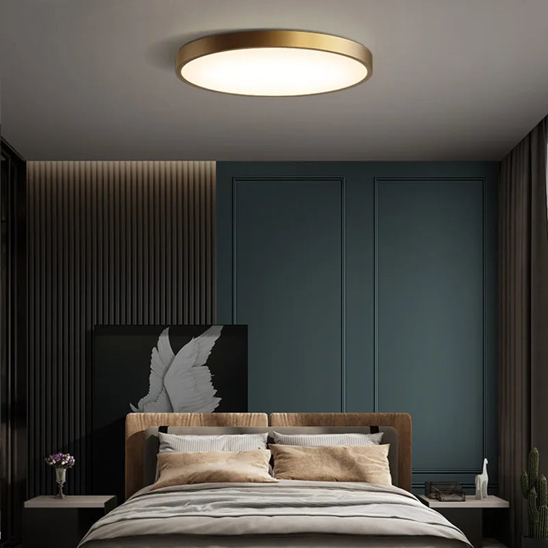 Afralia™ Copper Ceiling Lamp: Modern Round Surface Mounted Lighting for Bedroom