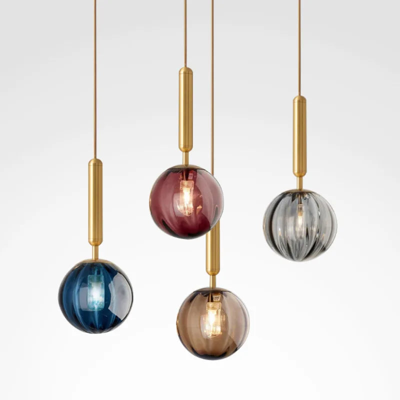 Afralia™ Modern Glass Pendant Lamp LED Nordic Minimalist Restaurant Bar Bedroom Light