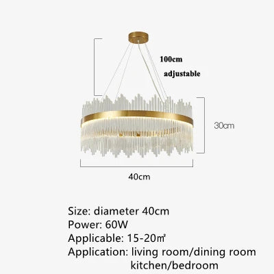 Afralia™ Crystal Pendant Chandelier Remote Control Dimmable LED Lighting