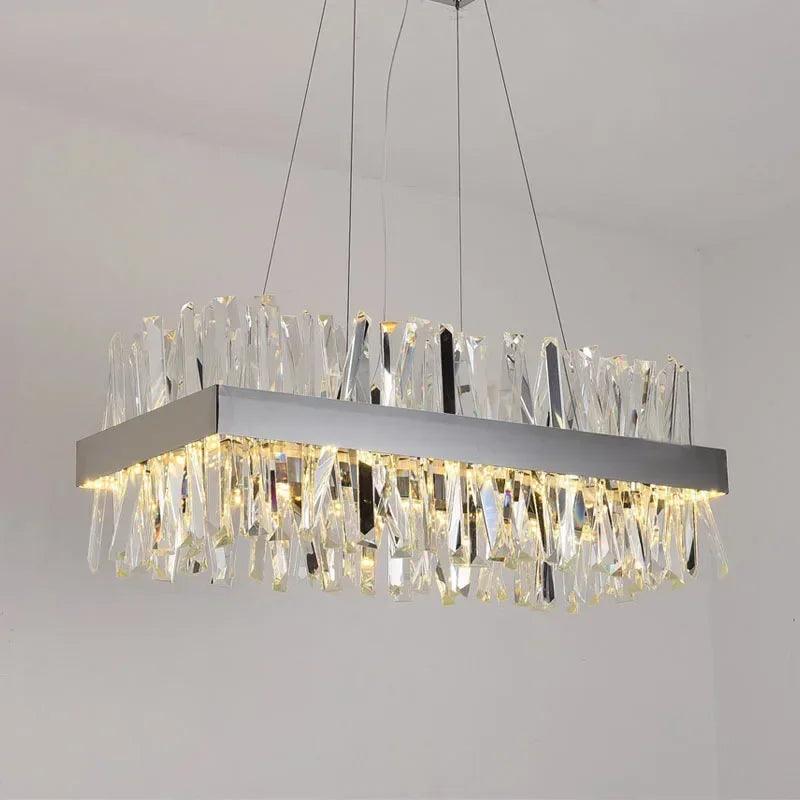 Afralia™ Modern Gold Round Crystal Chandelier Pendant Light for Home Decor