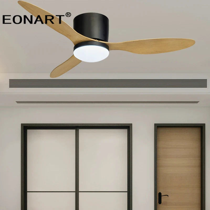 Afralia™ 52" Black DC Ceiling Fan with LED Light and Remote Control