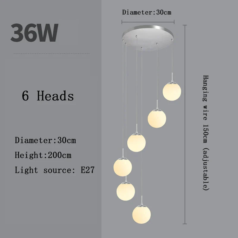 Afralia™ Nordic LED Glass Chandelier for Modern Living Spaces