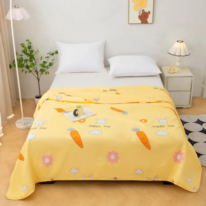 Afralia™ Summer Jacquard Cotton Quilt - Ultra-Thin, Breathable Single Comforter