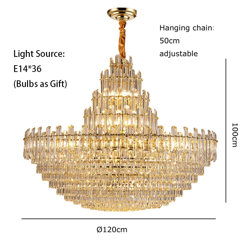 Afralia™ Crystal LED Ceiling Chandelier for Dining Room - Luxurious Decoration