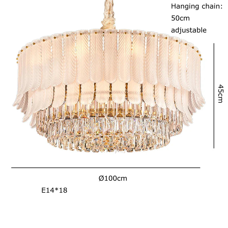 Afralia™ Crystal Feather Ceiling Pendant Lights for Luxury Home Decor & Living Room