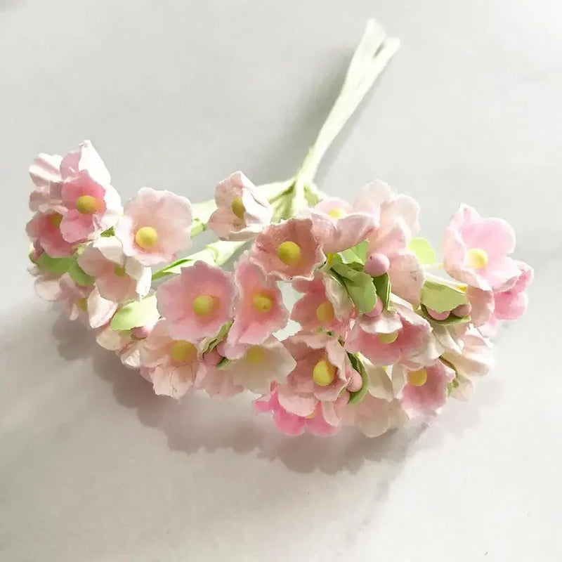 Afralia™ Pink Cherry Stamen Berries Bundle for DIY Cake Christmas Wreaths Decor