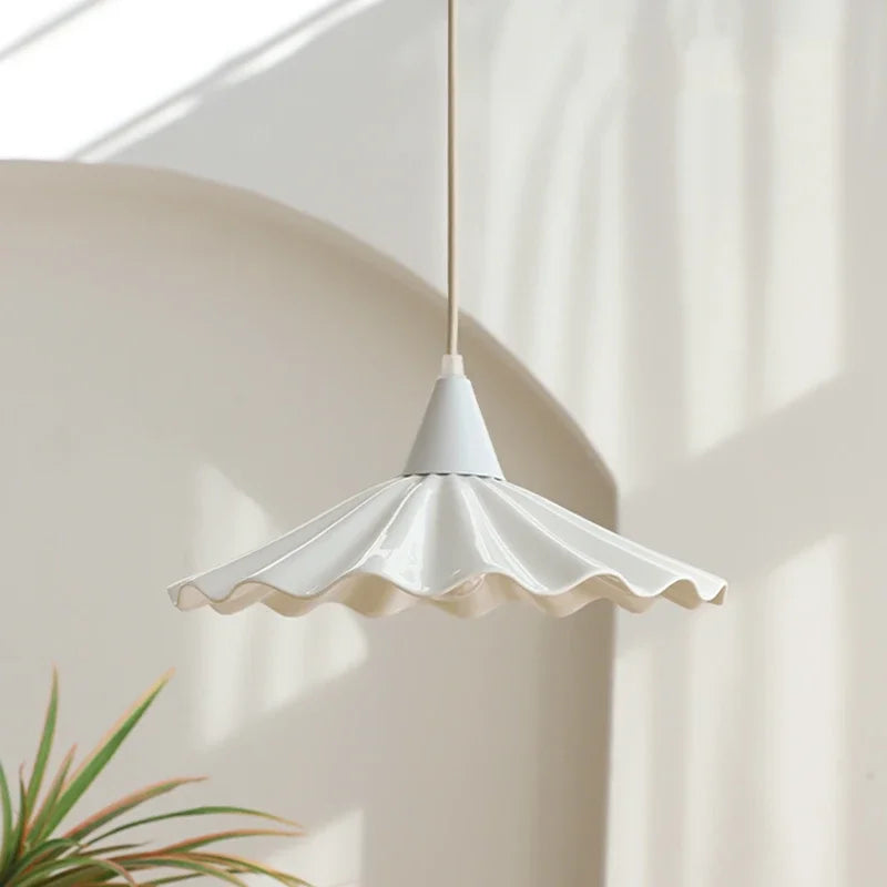 Afralia™ White Ceramic LED Pendant Lamps: Modern Hanging Lamp for Home Decor