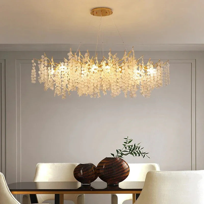 Afralia™ Crystal Luxury LED Chandelier for Living & Dining Room Decoration Fixture