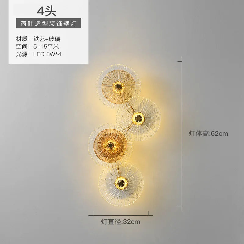 Afralia™ Round Glass Metal Wall Sconce Light for Bedroom Decoration