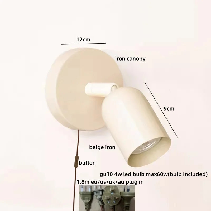 Afralia™ LED Wall Sconce Pull Chain Switch Cream Style Stair Light Fixture