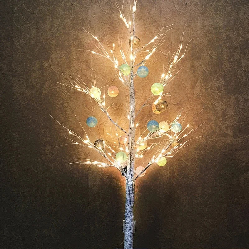 Afralia™ LED White Birch Tree Table Lamps for Home Holiday Decor, Party, Wedding