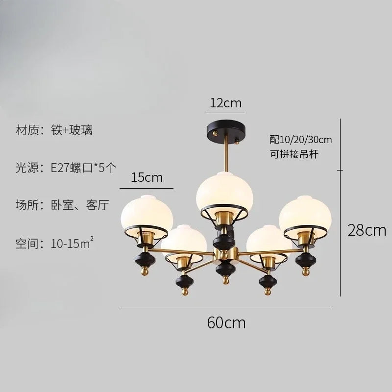 Afralia™ French Bauhaus Medieval Ceiling Chandelier for Bedroom and Study Room