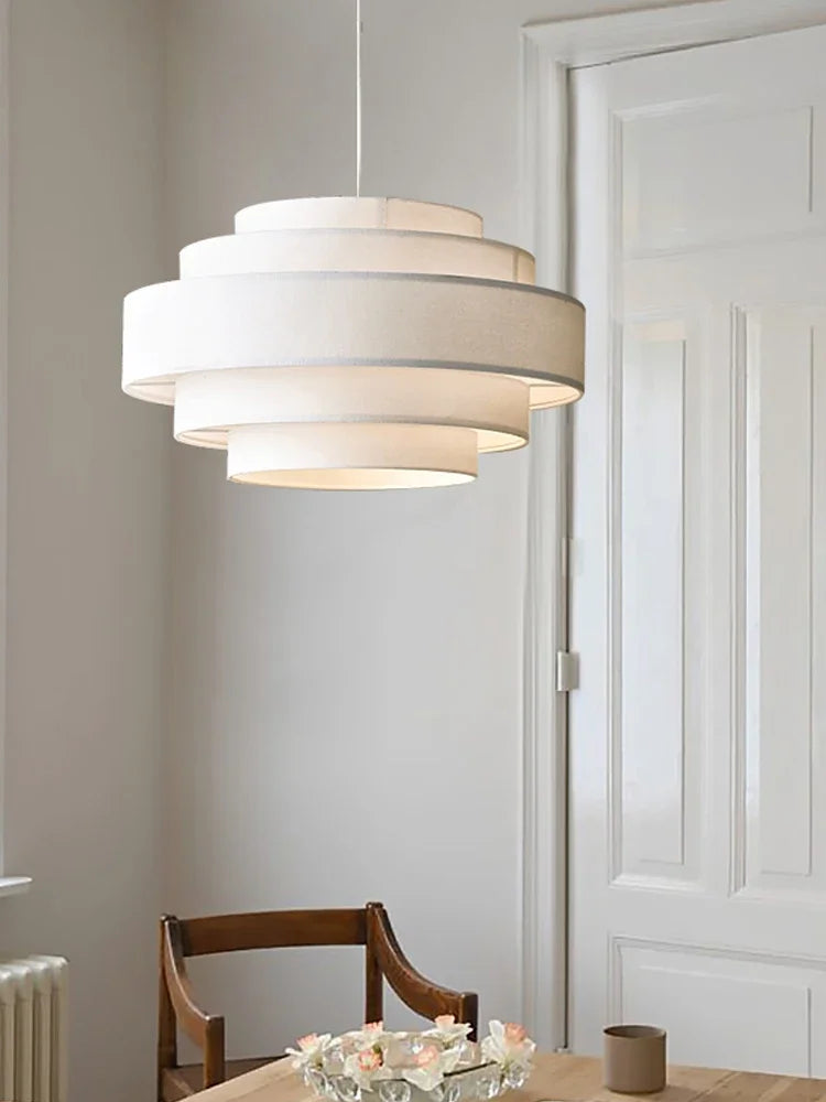 Afralia™ Fabric Chandelier: Modern LED Pendant Lamp for Dining Room, Kitchen Island, and Foyer