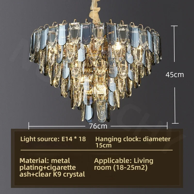 Afralia™ Modern Luxury Crystal Chandelier for Living, Dining & Master Bedroom