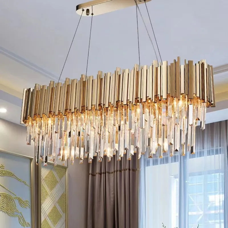 Afralia™ Crystal Gold Chandeliers: Modern Luxury for Villa Living Room - Nordic Design