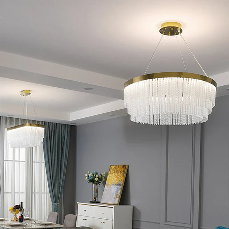 Afralia™ Crystal Pendant Light - Luxury Nordic Lamp for Home and Restaurant