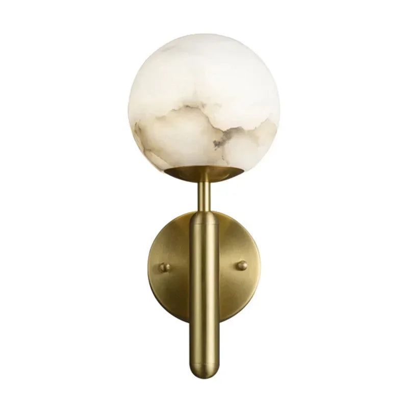 Afralia™ Copper Marble Ball Wall Lamp for Luxe Living Spaces