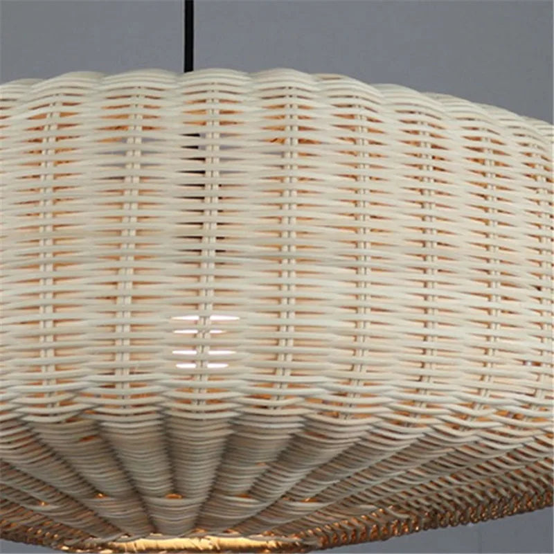 Afralia™ Rattan Woven Pendant Light for Retro Farmhouse Charm in Living Room and Kitchen