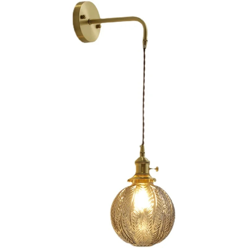 Afralia™ Gray Glass LED Wall Sconce Lamp for Home Decor, Bedroom, Living Room - Nordic Design