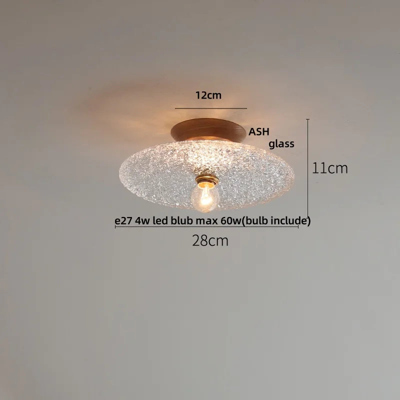 Afralia™ Clear Glass LED Ceiling Light, Modern Nordic Bedroom Decor Ceiling Lamp