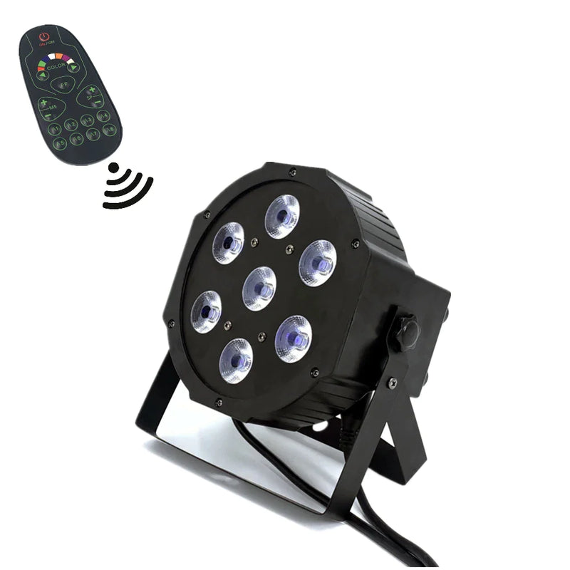 Stage Party Light Par Wireless Remote RGBWAUV LED 7x18w 6in1 Control Afralia™ 8 Dmx Channels