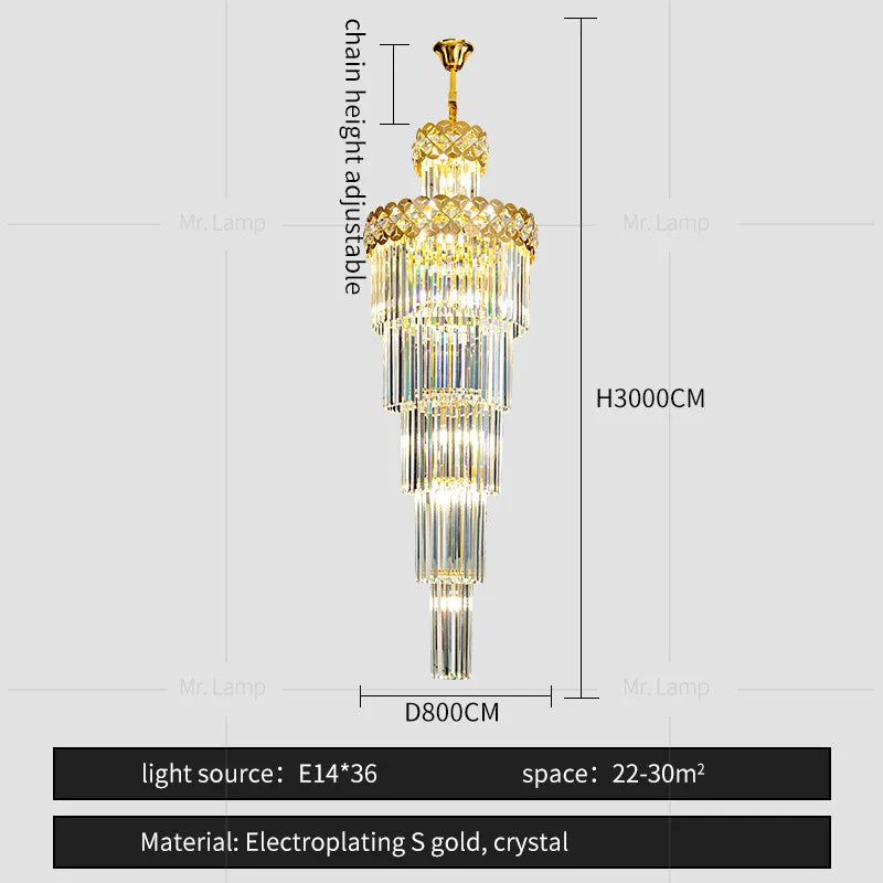 Afralia™ Light Luxury Crystal Chandelier for Elegant Living Spaces