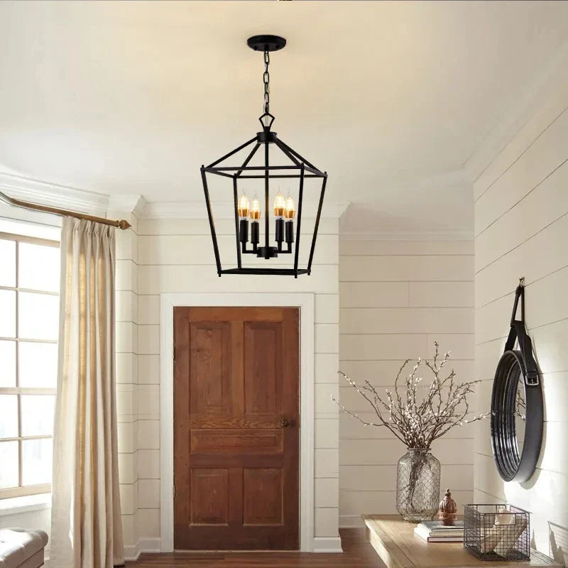 Afralia™ Vintage Iron Birdcage Pendant Light for Modern Living Room Dining Kitchen