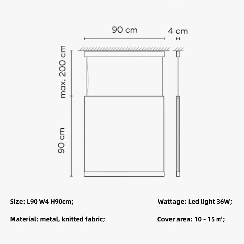 Afralia™ Square Knit Fabric Pendant Light Fixture for Dining Room and Kitchen