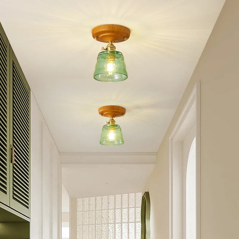 Afralia™ Brass Glass Ceiling Lamp Modern LED Light Fixture - Elegant Home Decor