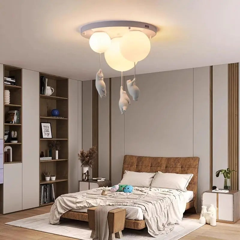 Afralia™ Bear Resin Pendant Light for Children's Room & Kindergarten