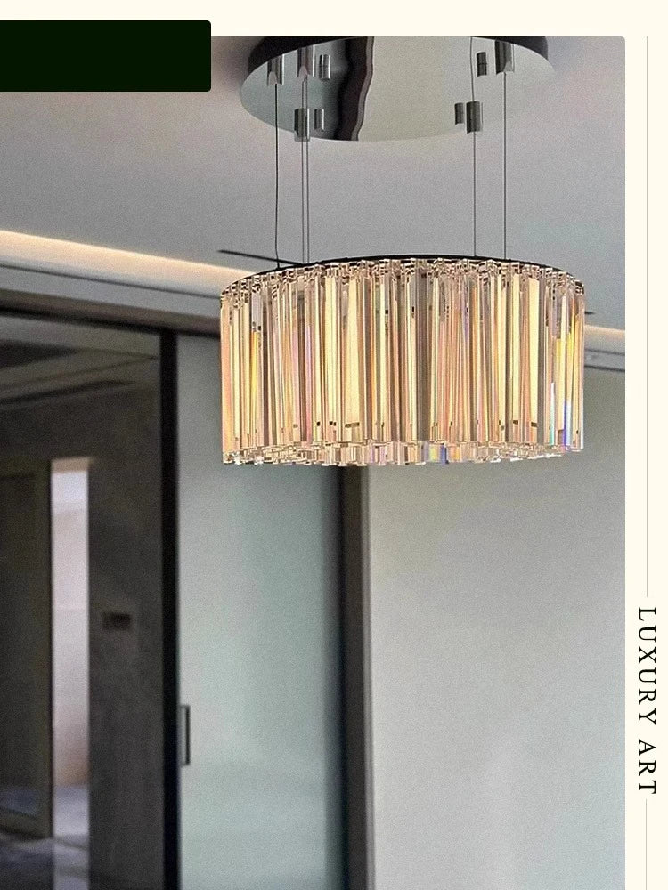 Afralia™ Crystal Pendant Light: Elegant Villa Decor Fixture for Living Room & Bedroom