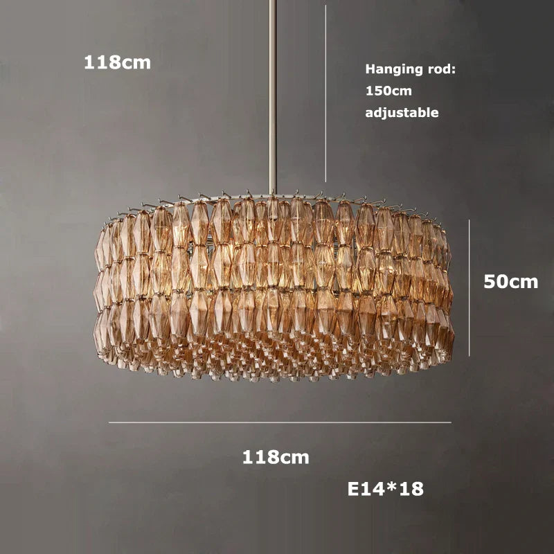 Afralia™ Luxury Glass Shade LED Chandelier in Brass and Black for Modern Dining Room