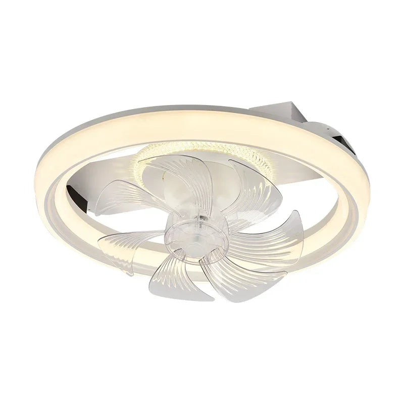 Afralia™ Nordic Wind Hotel Living Room LED Fan Light Bedroom 110V-220V Ceiling Fan