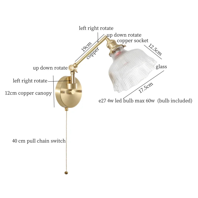 Afralia™ Wood LED Wall Lights Living Room Sofa Loft Mirror Bedside Lamp