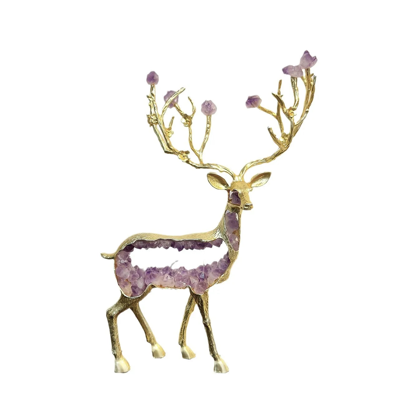 Afralia™ Amethyst Deer Statue | Simulated Crystal Animal Sculpture for Home Décor