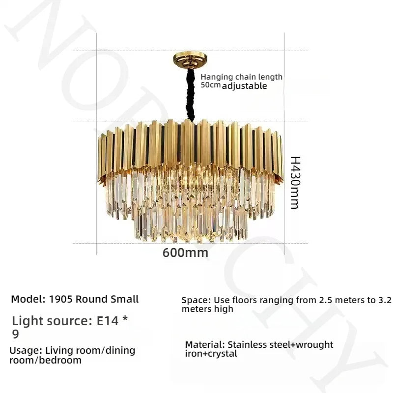 Afralia™ Crystal Chandelier: Modern Light Luxury for Dining, Living, Bedroom & Study
