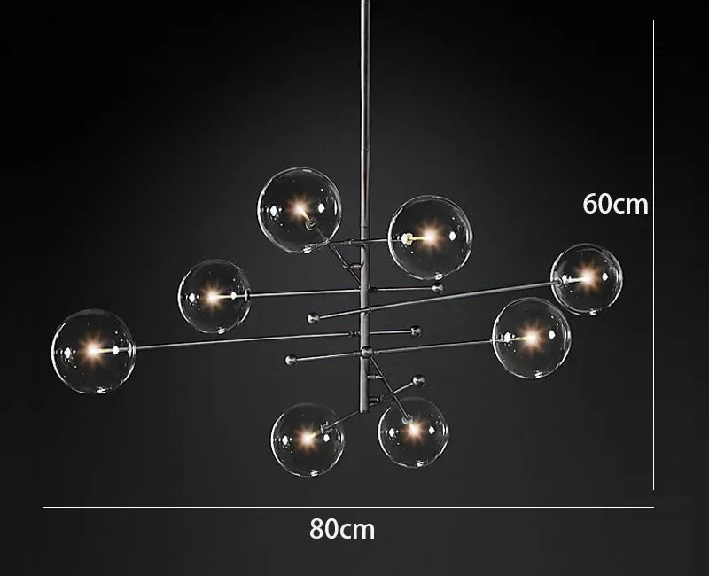Afralia™ Nordic Glass LED Ceiling Chandelier Black Gold G4 Pendant Lighting