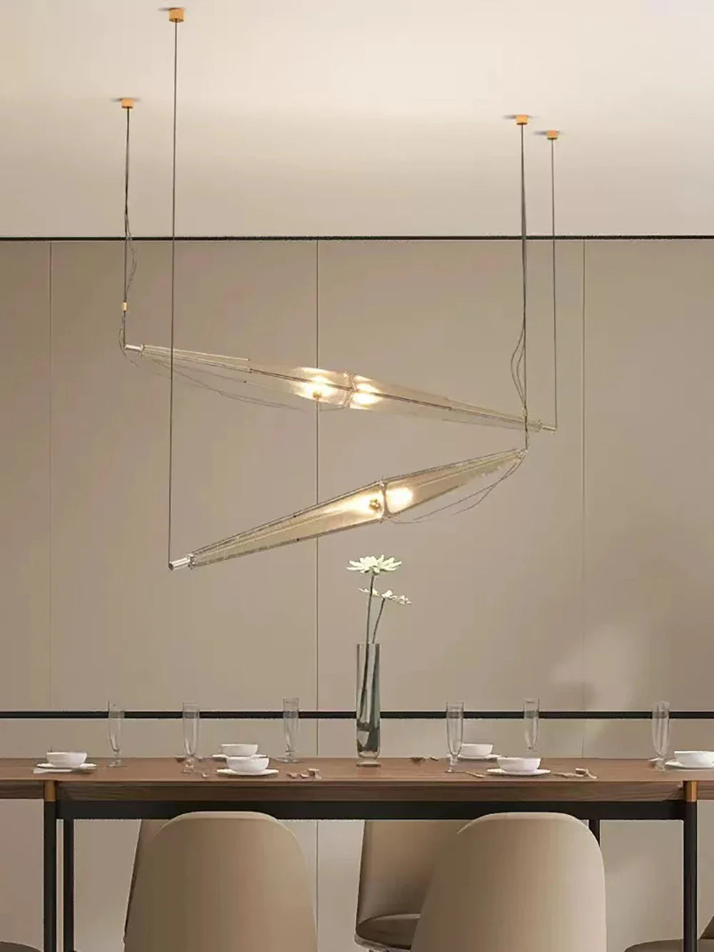 Afralia™ Glass Cone Chandelier: Height Adjustable Luxury Art Indoor Pendant Lamp