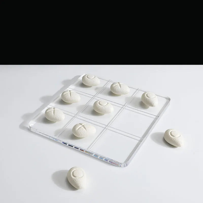 Acrylic Chessboard & Resin Pebble Chess Pieces Set for Home Decor - Afralia™