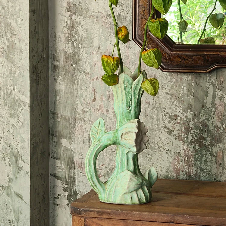 Handcrafted Afralia™ Ceramic Vase for Bouquets and Decor; Ideal for Flower Arrangements and Terrariums