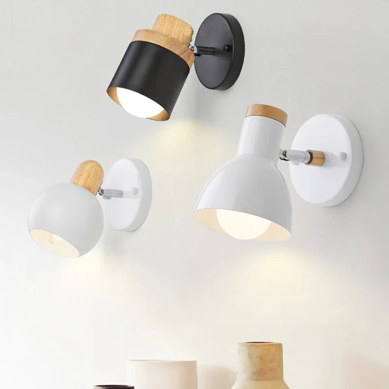 Afralia™ Nordic Wooden Wall Lamp: Enhance Your Interior with Adjustable LED Lighting