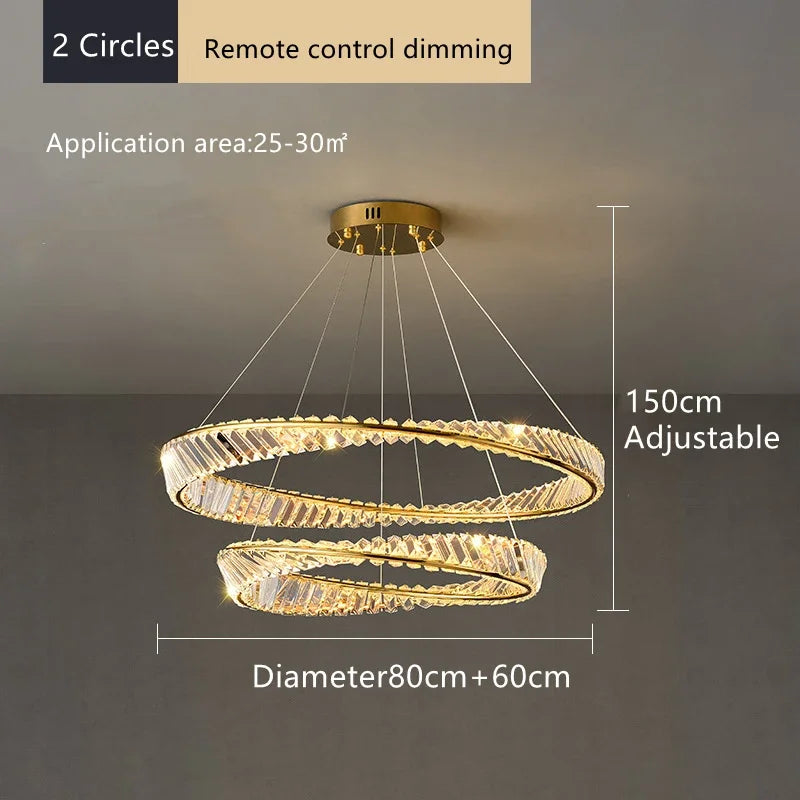 Afralia™ Crystal LED Chandelier for Home Dining Room Kitchen Gold Lustres