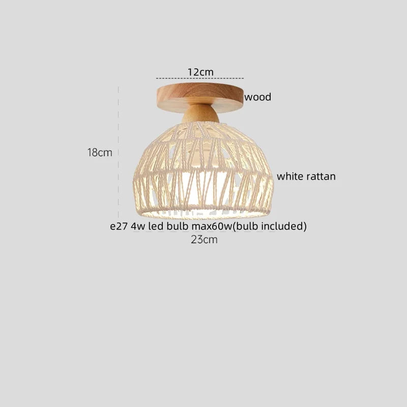 Afralia™ LED Wood Acrylic Ceiling Lamp Modern Art Decor Light Fixture