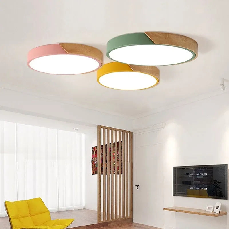 Afralia™ Nordic LED Wood Ceiling Lamp for Home Interior Decoration