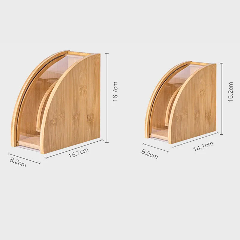 Afralia™ Bamboo Coffee Filter Holder: 100-Count Capacity with Dustproof Cover