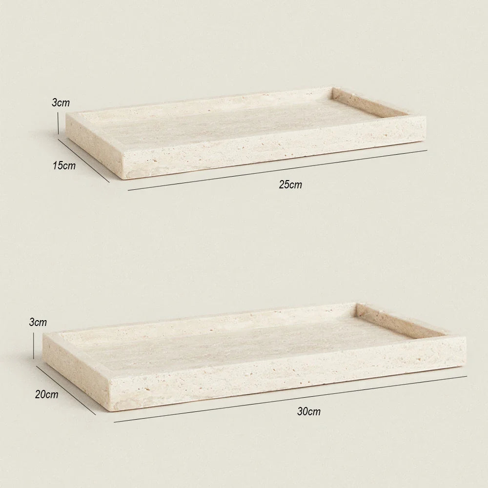 Afralia™ Marble Vanity Tray: Natural Stone for Bathroom, Kitchen - Soap, Perfume Organizer