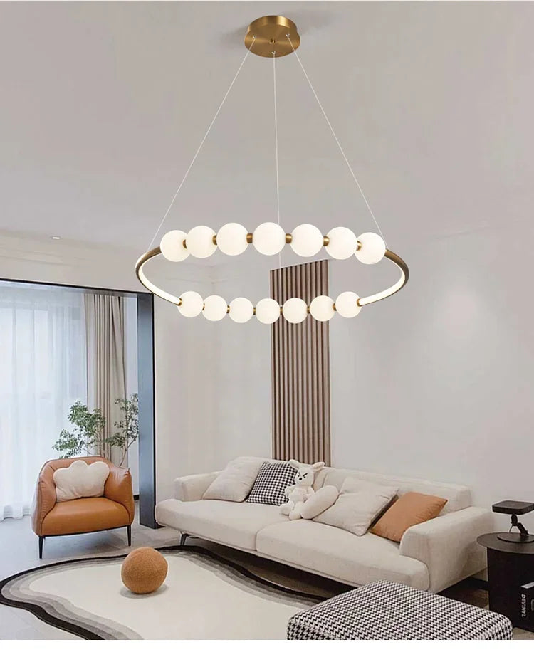 Afralia™ Modern Minimalist Circular Chandelier for Restaurant Living Room Bedroom