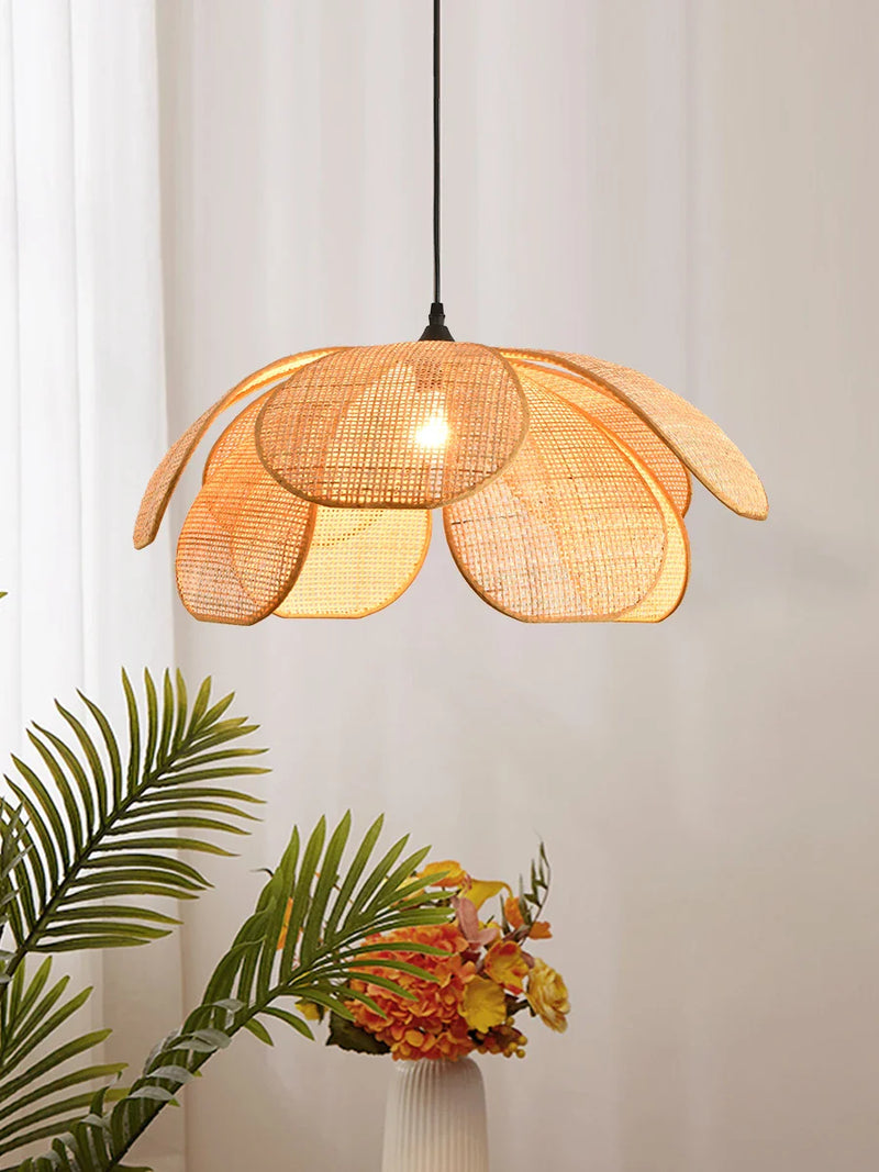 Afralia™ Wabi Sabi Rattan LED Pendant Lights for Cozy Spaces