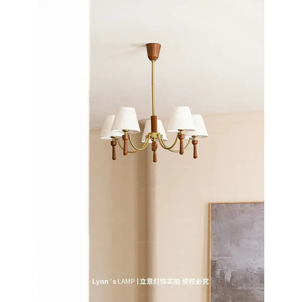 Afralia™ Oak Antique Living Room Lamp Retro Luxury Dining Study Bedroom Fabric Shell