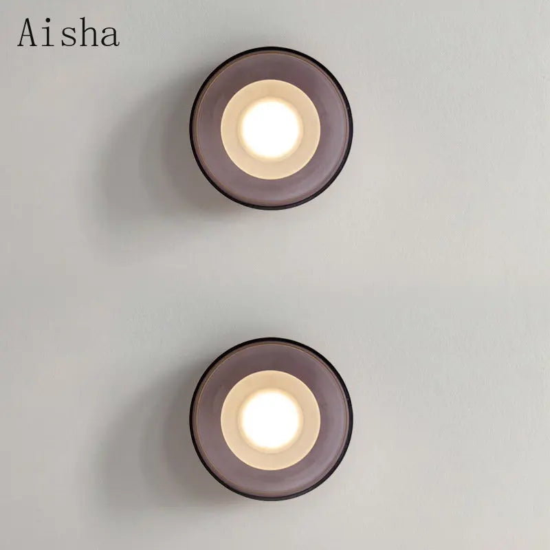 Afralia™ Nordic Glass Wall Lamp Smoke Gray/clear LED Sconces